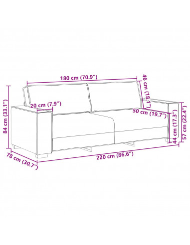 Poltrona Divano Grigia Chiara 59 cm Tessuto Taupe
