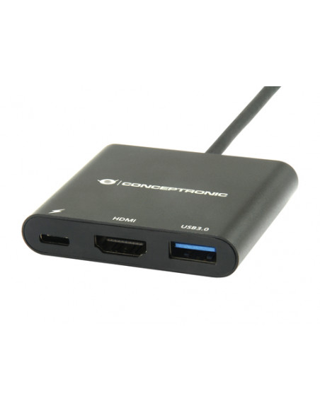 Conceptronic DONN01B replicatore di porte e docking station per laptop USB 3.2 Gen 1 (3.1 Gen 1) Type-C Nero