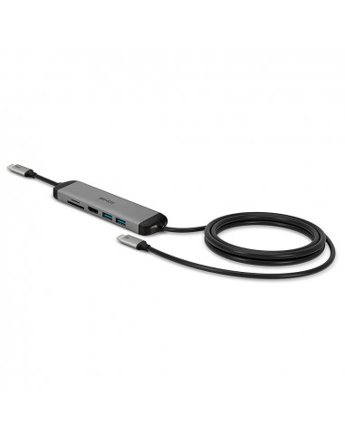 Lindy 43326 replicatore di porte e docking station per laptop Cablato USB 3.2 Gen 1 (3.1 Gen 1) Type-C Nero, Grigio