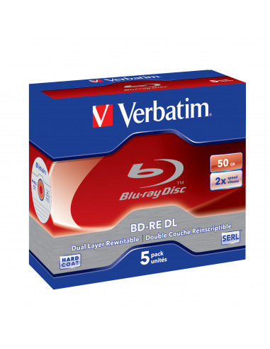 Verbatim BD-RE DL 50GB 2 x 5 Pack Jewel Case 5 pz