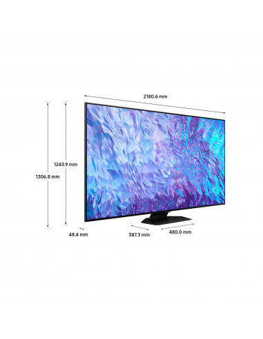 Samsung Series 8 TV QE98Q80CATXZT QLED 4K, Smart TV 98" Processore Neural Quantum 4K, SuperSlim Design, Carbon Silver 2023