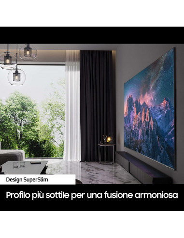 Samsung Series 8 TV QE98Q80CATXZT QLED 4K, Smart TV 98" Processore Neural Quantum 4K, SuperSlim Design, Carbon Silver 2023