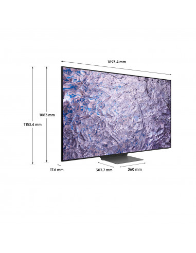 Samsung Series 8 TV QE85QN800CTXZT Neo QLED 8K, Smart TV 85" Processore Neural Quantum 8K, Dolby Atmos e OTS+, Titan Black 2023
