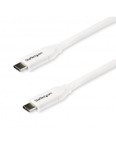 StarTech.com Cavo USB-C a USB-C con PD 5A - M/M - Bianco da 2m - USB 2.0 - Certificato USB-IF