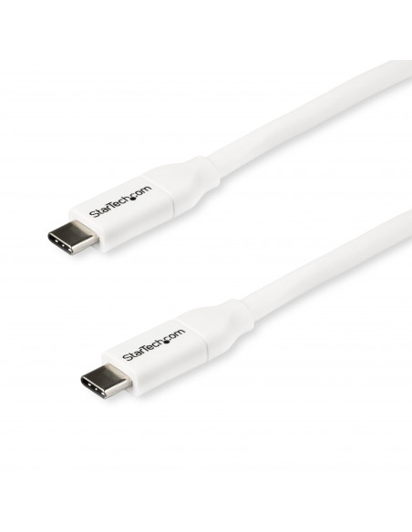 StarTech.com Cavo USB-C a USB-C con PD 5A - M/M - Bianco da 2m - USB 2.0 - Certificato USB-IF