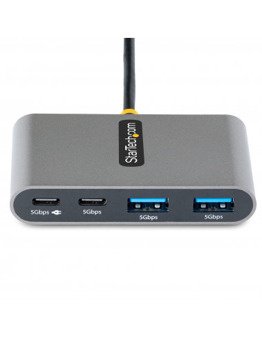 StarTech.com Hub USB-C a 4 porte con 100W Power Delivery Pass-Through - Adattatore USB C a 2x USB-A + 2x USB-C - USB 3.0 5Gbps -