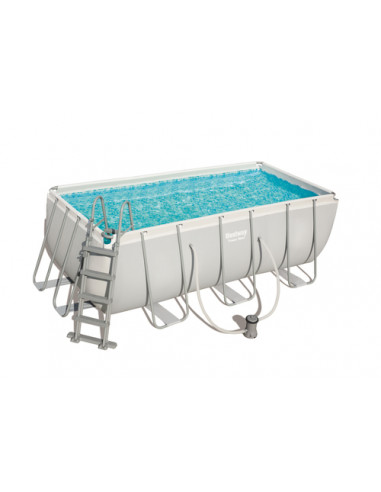 Bestway Power Steel 56456 piscina fuori terra Piscina con bordi Piscina rettangolare 8124 L Blu, Grigio