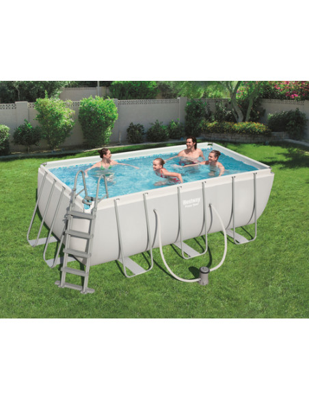 Bestway Power Steel 56456 piscina fuori terra Piscina con bordi Piscina rettangolare 8124 L Blu, Grigio