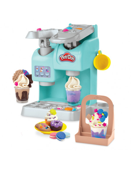 Play-Doh Kitchen Creations La Caffetteria Super Colorata di , playset con 20 accessori e 8 vasetti di pasta modellabile atossica