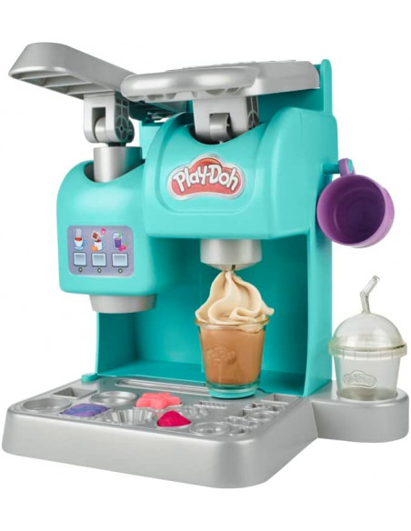 Play-Doh Kitchen Creations La Caffetteria Super Colorata di , playset con 20 accessori e 8 vasetti di pasta modellabile atossica