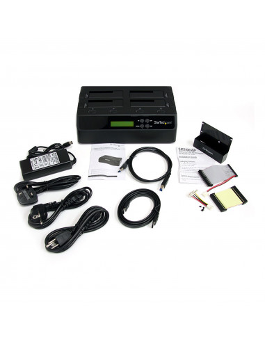 StarTech.com Docking Station per Hard Disk a 4 Slot - Duplicatore ed Eraser USB 3.0/eSATA per SSD/HDD SATA - Dock Standalone 1:3
