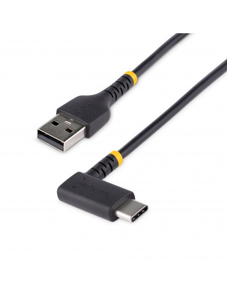 StarTech.com Cavo da USB-A a USB-C a 90° da 15 cm - Cavetto di Ricarica Veloce USB Tipo C per uso intensivo - Cavo Dati da USB 