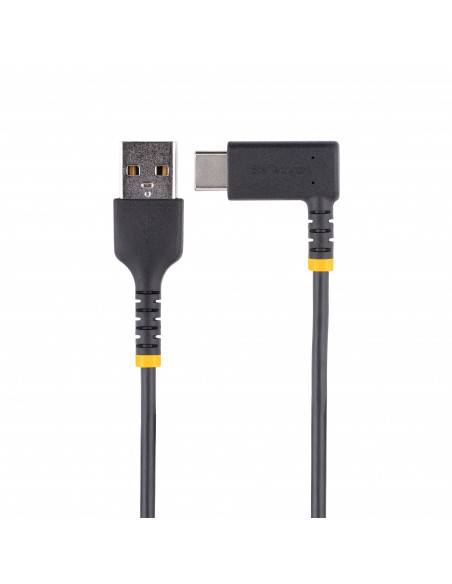 StarTech.com Cavo da USB-A a USB-C a 90° da 15 cm - Cavetto di Ricarica Veloce USB Tipo C per uso intensivo - Cavo Dati da USB 