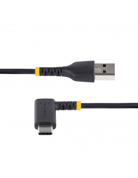 StarTech.com Cavo da USB-A a USB-C a 90° da 15 cm - Cavetto di Ricarica Veloce USB Tipo C per uso intensivo - Cavo Dati da USB 