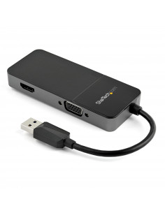 StarTech.com Adattatore USB 3.0 a HDMI e VGA - Convertitore adattatore multiporta 4K/1080p USB Type-A per doppio monitor - Sched