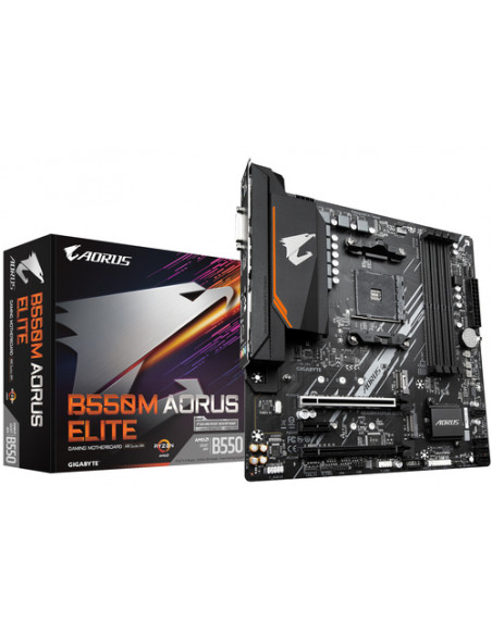 GIGABYTE B550M AORUS ELITE Scheda madre - CPU AMD Ryzen 5000, VRM a 5+3 fasi, fino a 4733 MHz DDR4, 1xPCIe 4.0 + 1xPCIe 3.0 M.2,