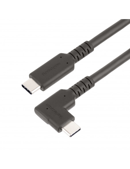 StarTech.com Cavo USB-C angolare robusto da 1 m, USB 3.2 Gen 2 (10 Gbps), cavo di trasferimento dati USB type-C ad angolo retto,