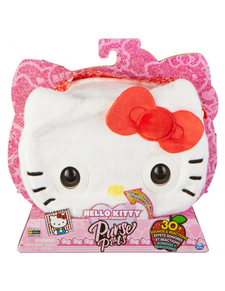 Purse Pets , Sanrio Hello Kitty and Friends, animale giocattolo e borsa interattiva Hello Kitty con oltre 30 suoni e reazioni, g