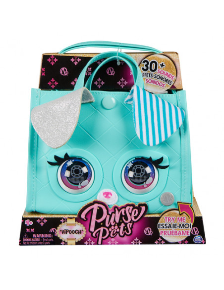 Purse Pets BORSETTA Tote Perfect in versione cagnolino | borsetta interattiva per bambina con oltre 30 suoni e reazioni, giocatt