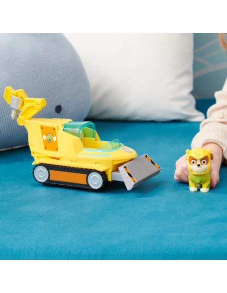 PAW Patrol , Veicolo Trasformabile Aqua Pups di Rubble per Avventure Marine, Personaggio di Rubble incluso, Giochi per Bambini e