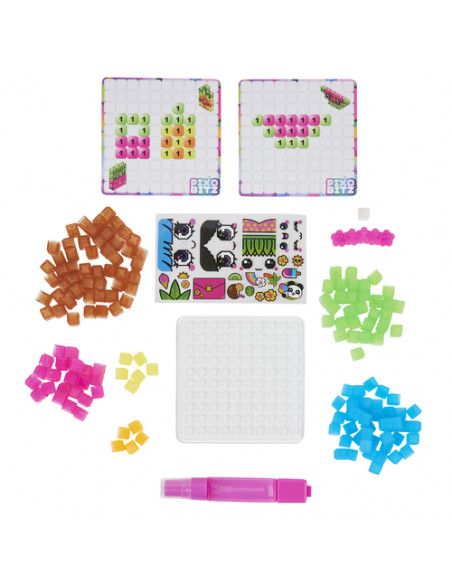 Pixobitz - Confezione di Ricarica con 156 bitz trasparenti idroadesivi | Decorazioni e accessori per creazioni in 3D | Giochi cr
