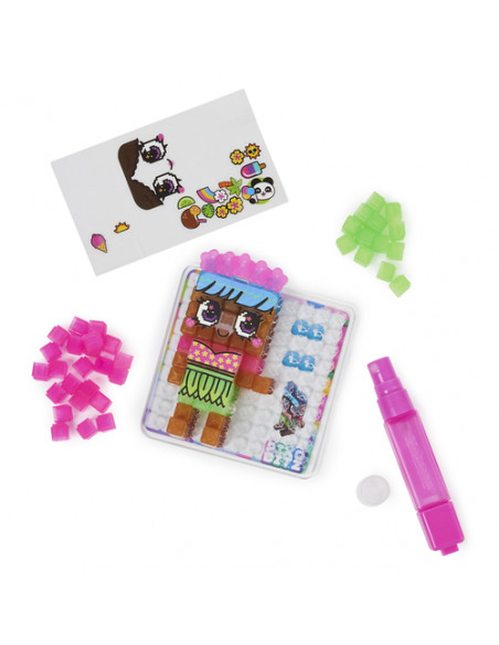 Pixobitz - Confezione di Ricarica con 156 bitz trasparenti idroadesivi | Decorazioni e accessori per creazioni in 3D | Giochi cr