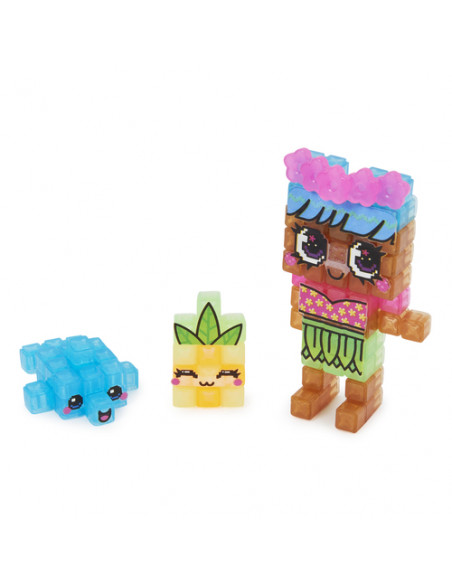 Pixobitz - Confezione di Ricarica con 156 bitz trasparenti idroadesivi | Decorazioni e accessori per creazioni in 3D | Giochi cr