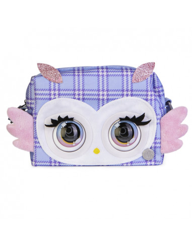 Purse Pets , Print Perfect Hoot Couture Owl, animale giocattolo e borsa interattiva con oltre 30 effetti sonori e reazioni, gioc