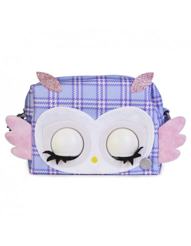 Purse Pets , Print Perfect Hoot Couture Owl, animale giocattolo e borsa interattiva con oltre 30 effetti sonori e reazioni, gioc