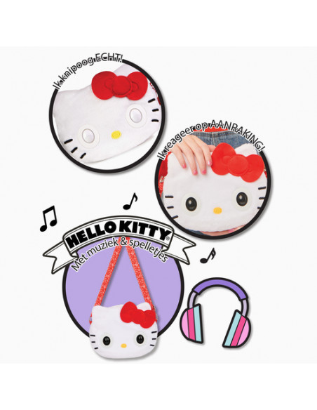 Purse Pets , Sanrio Hello Kitty and Friends, animale giocattolo e borsa interattiva Hello Kitty con oltre 30 suoni e reazioni, g