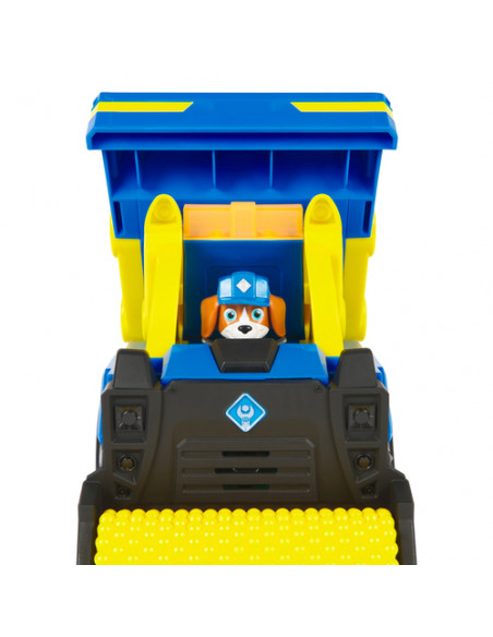 Rubble & Crew , Veicolo da cantiere Deluxe di Wheeler, camion ribaltabile con luci, suoni e personaggio, giocattoli per bambini 