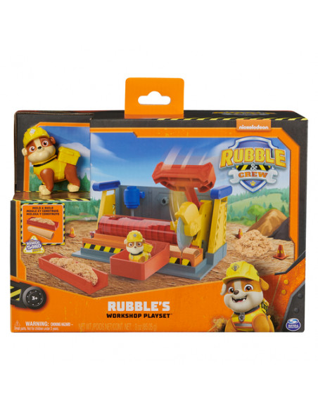 Rubble & Crew, Officina di Rubble, giocattoli da costruzione con sabbia e personaggio di Rubble, giocattoli per bambini e bambin