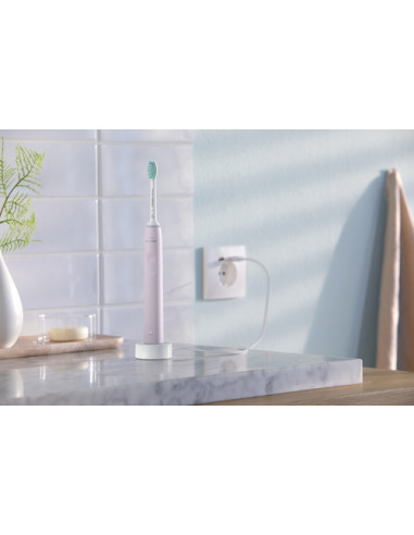 Philips Sonicare serie 3100 Spazzolini Elettrici Sonici, confezione da 1 Spazzolino Rosa e 1 Spazzolino Nero HX3675/15