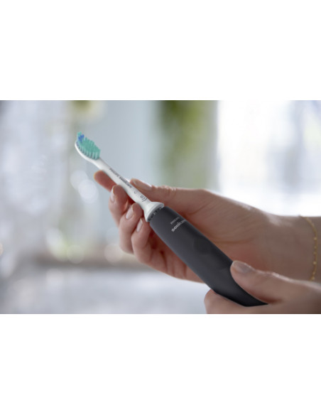 Philips 3100 series Sonicare Spazzolini Elettrici Sonici, confezione da 1 Spazzolino Rosa e 1 Spazzolino Nero HX3675/15