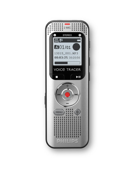 Philips Voice Tracer DVT2015 dittafono Memoria interna e scheda di memoria Argento