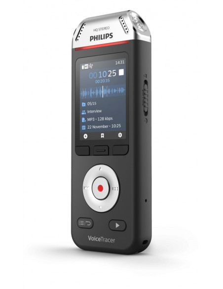 Philips Voice Tracer DVT2110/00 dittafono Flash card Nero, Cromo