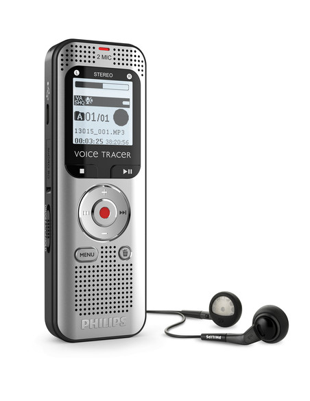 Philips Voice Tracer DVT2015 dittafono Memoria interna e scheda di memoria Argento