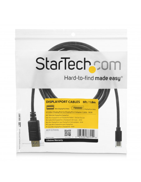 StarTech.com Cavo Video da Mini DisplayPort a DisplayPort 1.2 da 2m - Cavo Adattatore 4K x 2K UHD Mini DisplayPort a DisplayPort