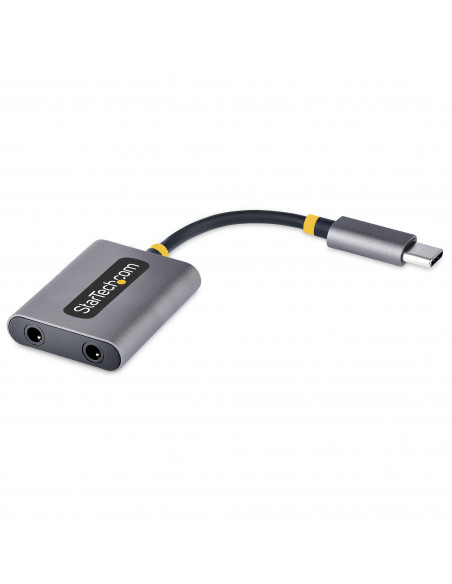 StarTech.com Adattatore USB-C a Jack 3.5mm - Splitter USB Type C per 2 Cuffie con Microfono - Scheda Audio Esterna USB C con 2 U