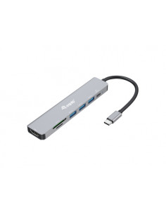 Equip 133494 Adattatore multifunzione USB-C 7 in 1, HDMI 4K/60Hz, USB 3.2 Gen1 x 3, TF/MICRO SD, USB PD 100W