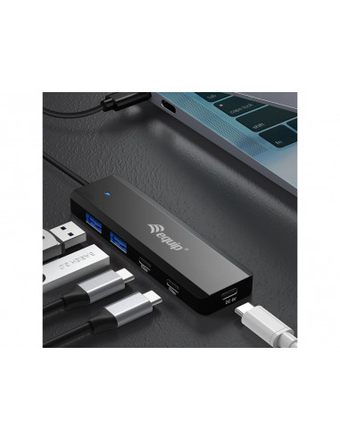 Equip 128964 hub di interfaccia USB 3.2 Gen 1 (3.1 Gen 1) Type-C 5000 Mbit/s Nero