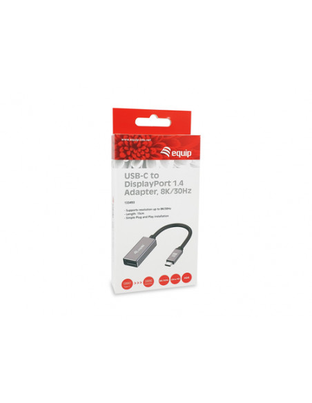 Equip 133493 Adattatore da USB-C a DisplayPort 1.4, 8K/30Hz
