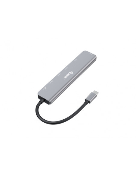 Equip 133494 Adattatore multifunzione USB-C 7 in 1, HDMI 4K/60Hz, USB 3.2 Gen1 x 3, TF/MICRO SD, USB PD 100W