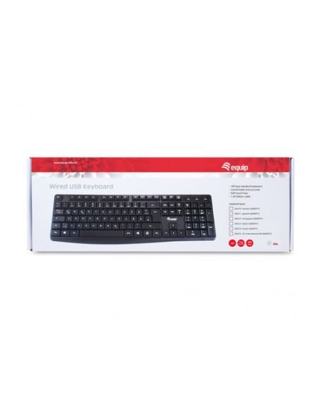 Equip 245213 tastiera Ufficio USB QWERTY Italiano Nero