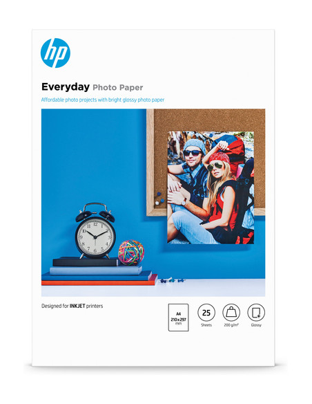 HP Confezione da 25 fogli carta fotografica lucida Everyday A4/210 x 297 mm