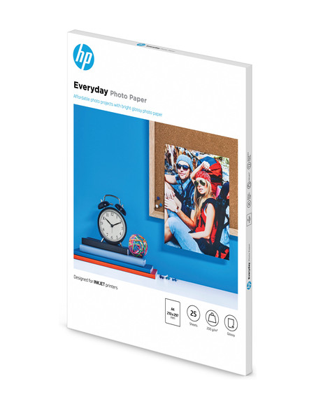 HP Confezione da 25 fogli carta fotografica lucida Everyday A4/210 x 297 mm
