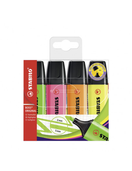 STABILO BOSS ORIGINAL evidenziatore 4 pz Punta smussata Multi