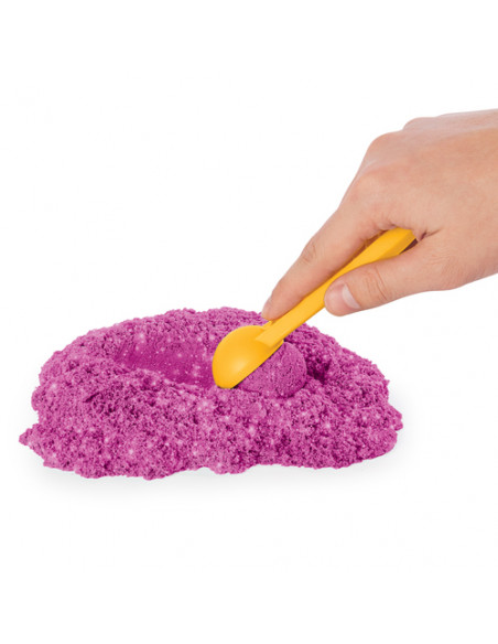 Kinetic Sand |Castello di Sabbia Shimmer | Sabbia cinetica 454gr | Sabbia magica | Sabbia colorata glitterata rosa | 3 accessori