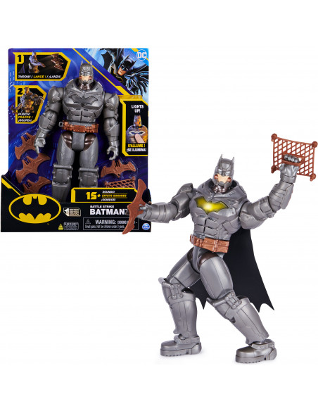 DC Comics BATMAN Personaggio Batman Deluxe Battle Strike con suoni in scala 30 cm