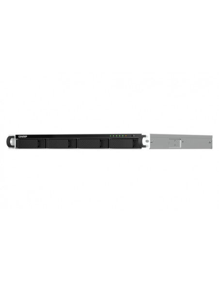 QNAP TS-464U NAS Rack (1U) Intel® Celeron® N5095 8 GB DDR4 0 TB QNAP Turbo System Alluminio, Nero